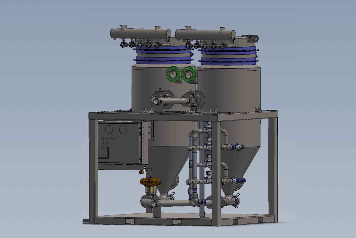 Diagram of equipment used for perlite conveying needs