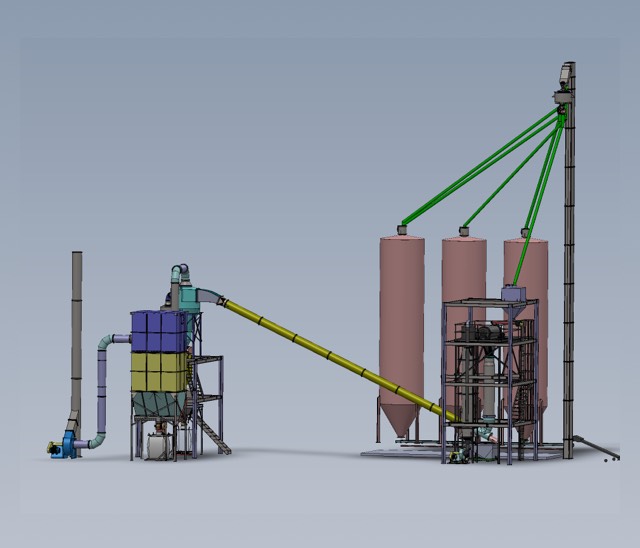 A diagram of equipment for plant perlite expanders